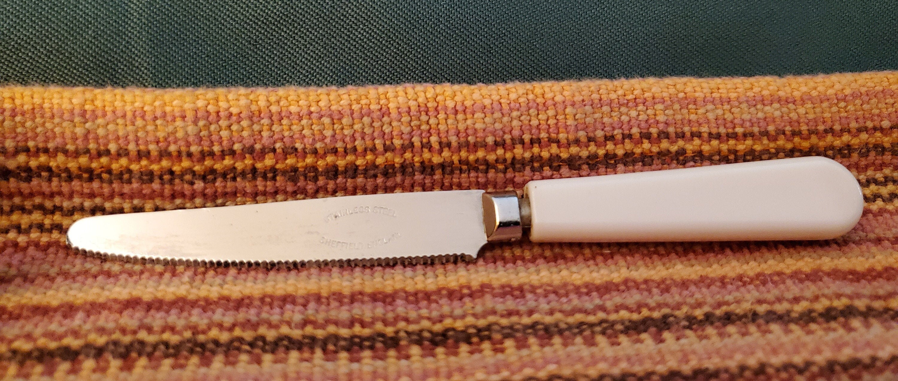 Vintage 5 Serrated Fixed Fruit Knife Slippie Sheffield Stainless Steel