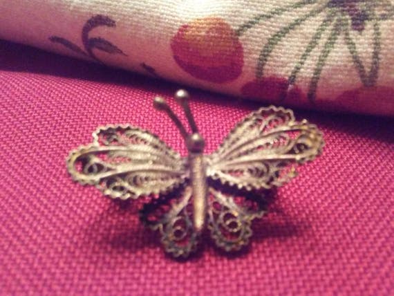 Lovely Handwrought Vintage Sterling Silver Filigr… - image 2