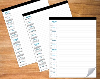 3 pack academic july 2018 july 2019 calendar legal pad 50 etsy