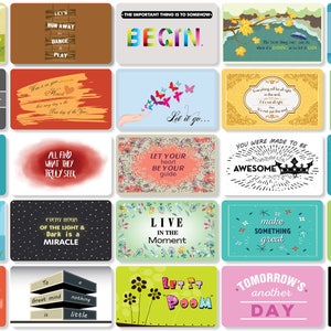 25 Motivational Mini Quote  Cards | Motivational Prints | Card Set |  Keepsake Cards | Positivity Cards | Random  Act of Kindness Cards