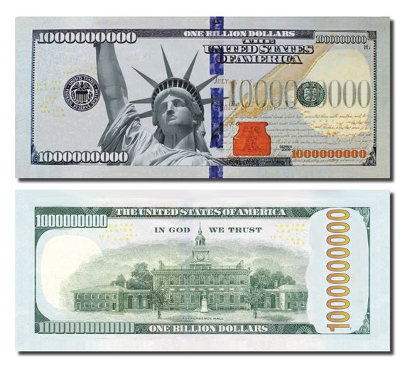 50 bills of billion dollars play money prop money pretend etsy australia