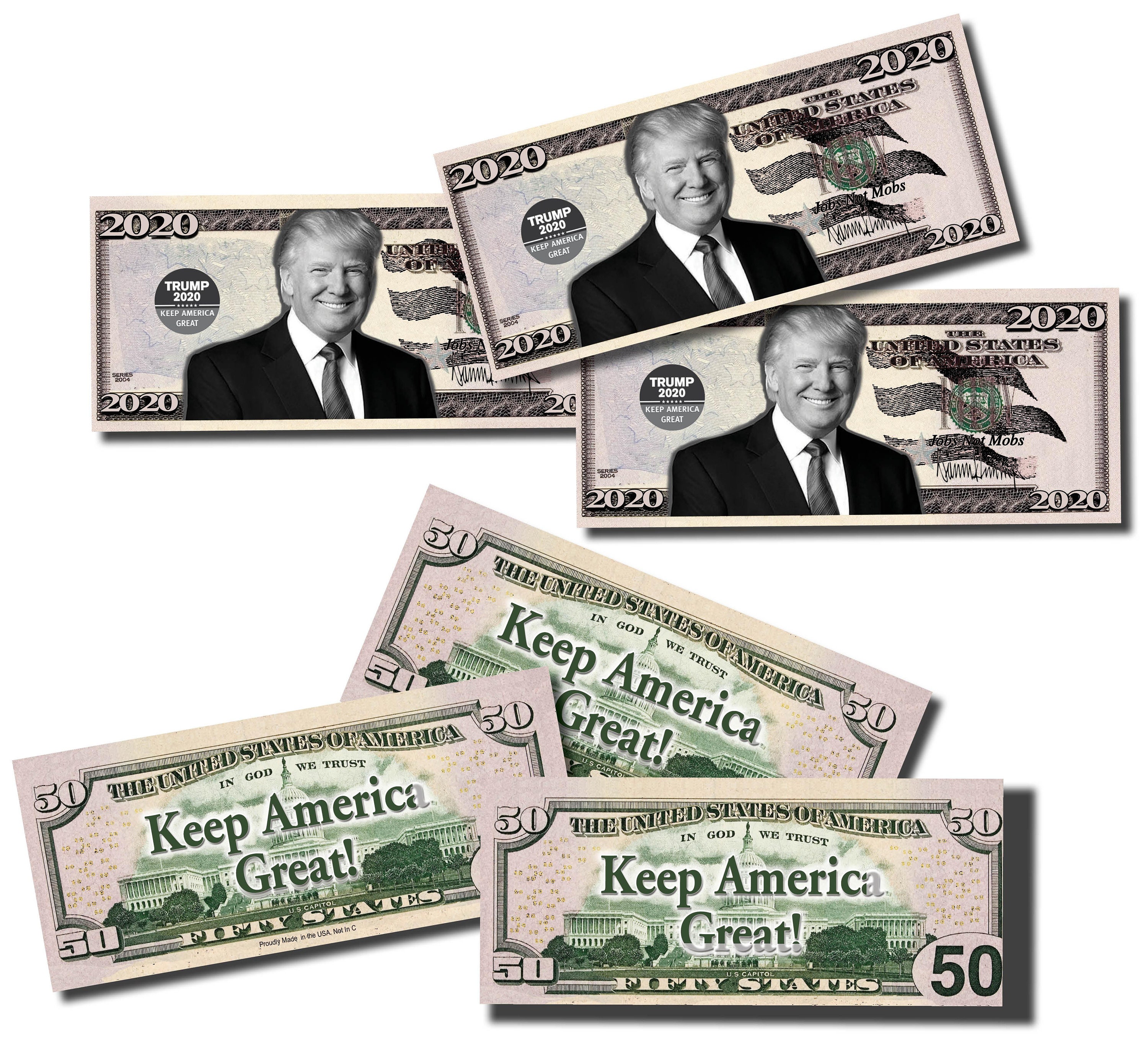 50 bills of trump 2020 play money full print double sided 50 etsy new zealand