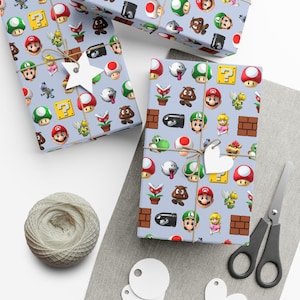 Video Game Gift Wrap Paper, Gaming Wrapping Sheets, Gamer Themed Wrapping Paper, Geeky Gift Wrap, Unique Video Game Gift Packaging
