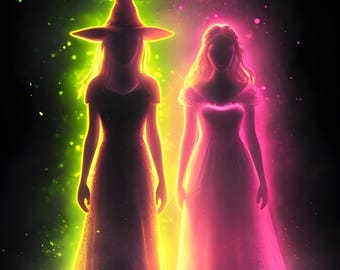 Wicked Inspired Beach Towel, Personalizable Elphaba Glinda Beach Blanket, Summer Vacation Poolside Spa Towel, Witchy Broadway Musical
