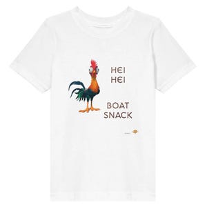 T-shirt à manches courtes pour tout-petit Boat Snack Hei Hei, chemise graphique poulet drôle, haut pour enfant poussin aventure, cadeau pour amoureux des animaux, inspiré du poulet