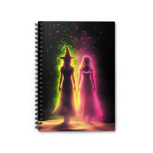 Wicked Spiral Notebook - Ruled Line, Elphaba Glinda Inspired Journal, Witch Wizard Stationary Gift, Wizard of Oz Fan Diary, Musical Theatre