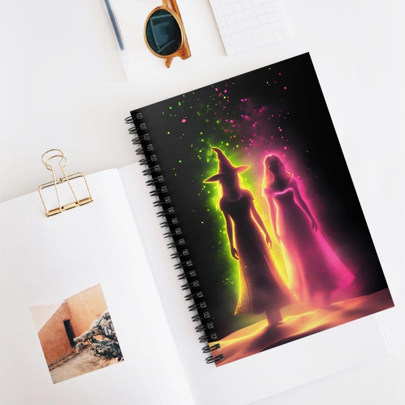Cuaderno de espiral de Elphaba y Glinda - Diario inspirado en el Mago de Oz imagen 4