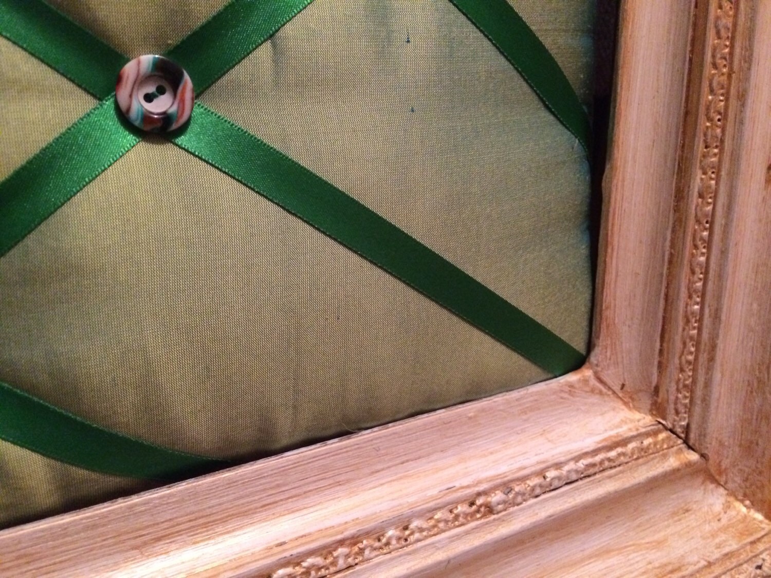 Fabric Covered Notice Board Made From a Repurposed Picture Frame, Can