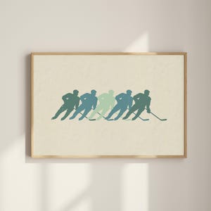 Skating in Motion - Action Hockey Player Silhouette