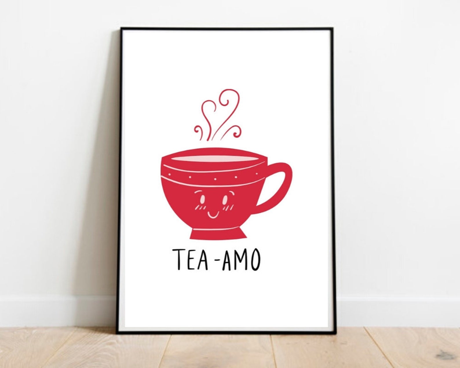 TeaAmo / I Love You Wall Art / TeaAmo Poster / Food Puns / Etsy