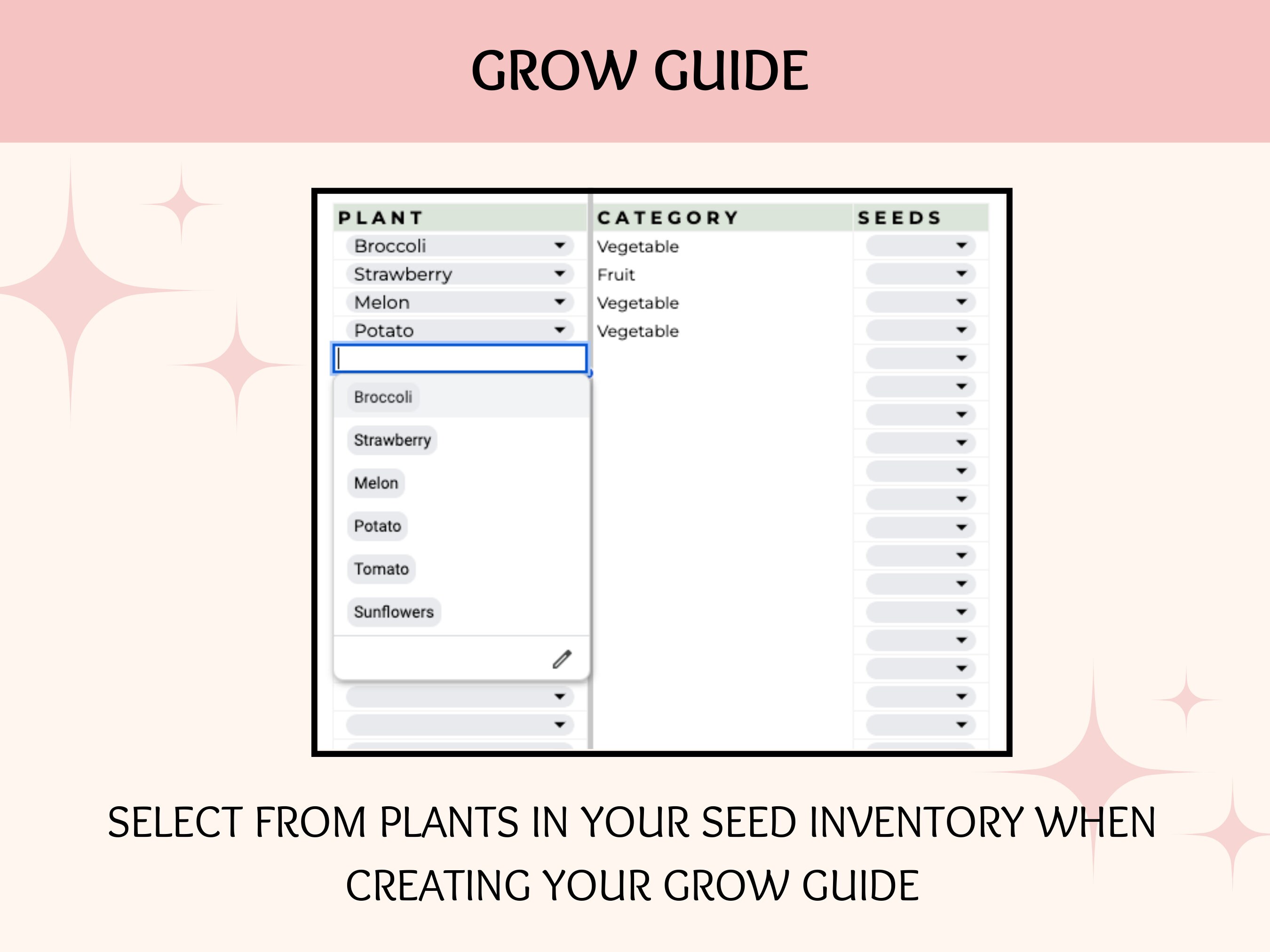 Seed Inventory Spreadsheet, Garden Seed Organizer, Digital Garden