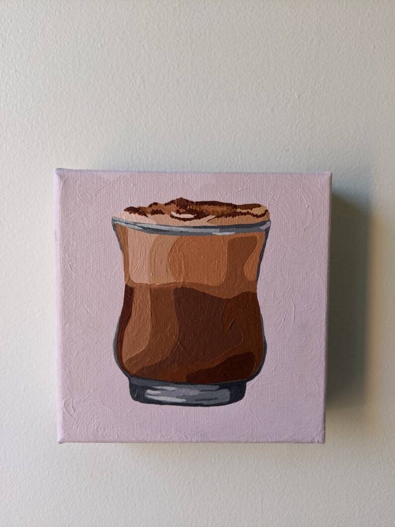 handmade proginal painting on Canvas Coffee to go 50x50x3,8cm figurative and contemporary art