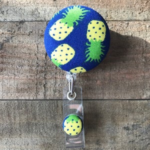 Retractable ID/Badge Holder-Fabric Badge Reel-Retractable Badge Reel-Badge Reel-ID Badge Holder-Nurse Gift-Pineapples