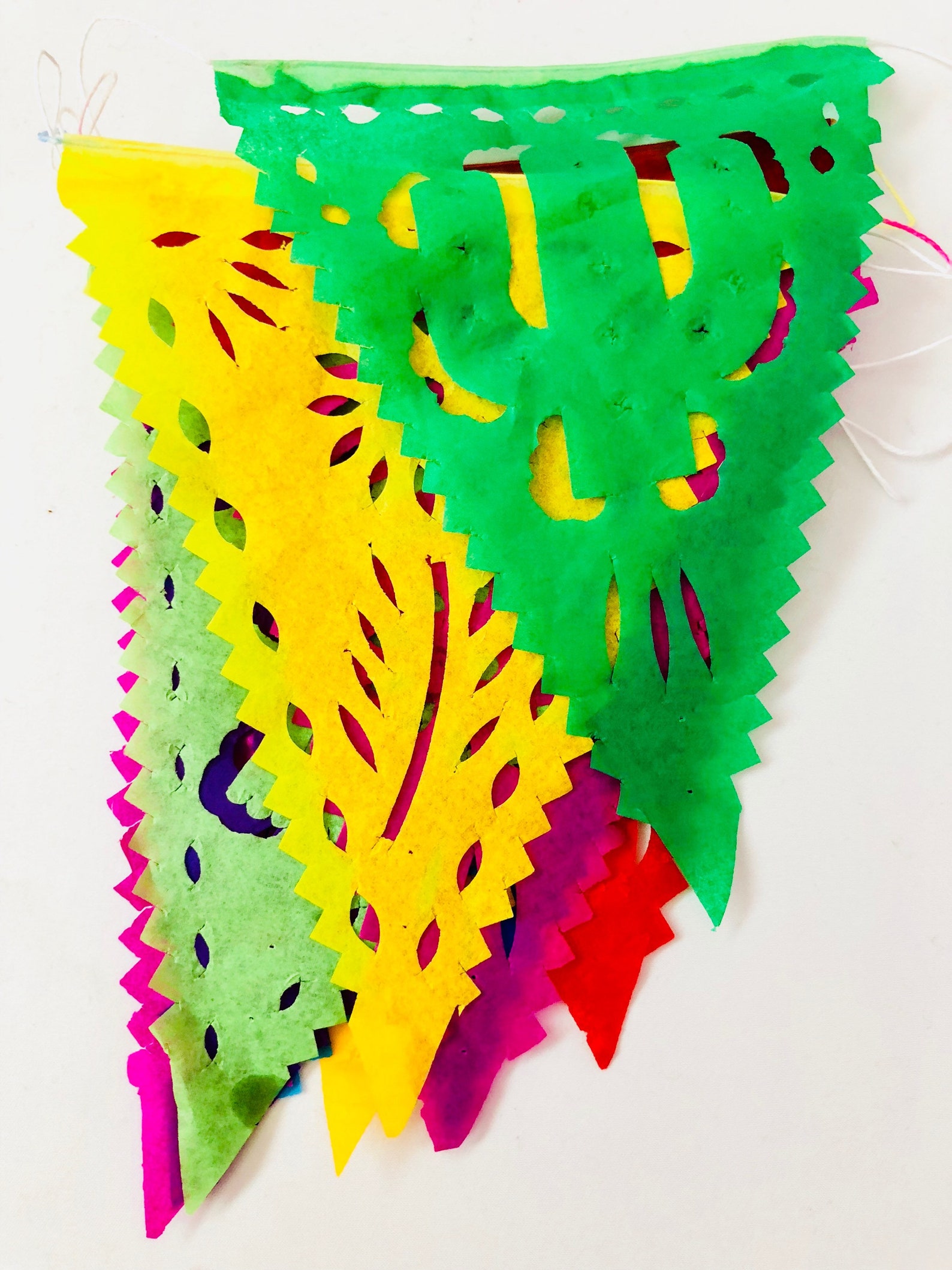 Mexican fiesta Banner Tissue Paper with cutout shapes Etsy