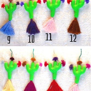 CACTUS Nopalito Tassel Pom Poms for Bags Stacked Tassel Tie On- Rear ...
