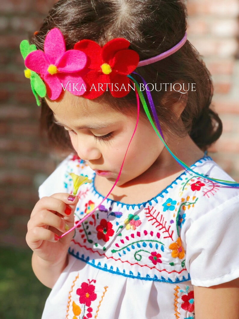 Colorful Headband Handmade Mexican Style Fiesta Flower Etsy
