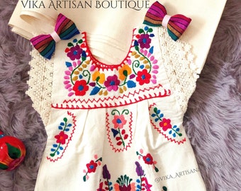 BABY-Toddler-kids All sizes available 12m-12yo Mexican Style Hand Embroidered Girl Dress Fiesta Birthday Themed taco party threesta dress