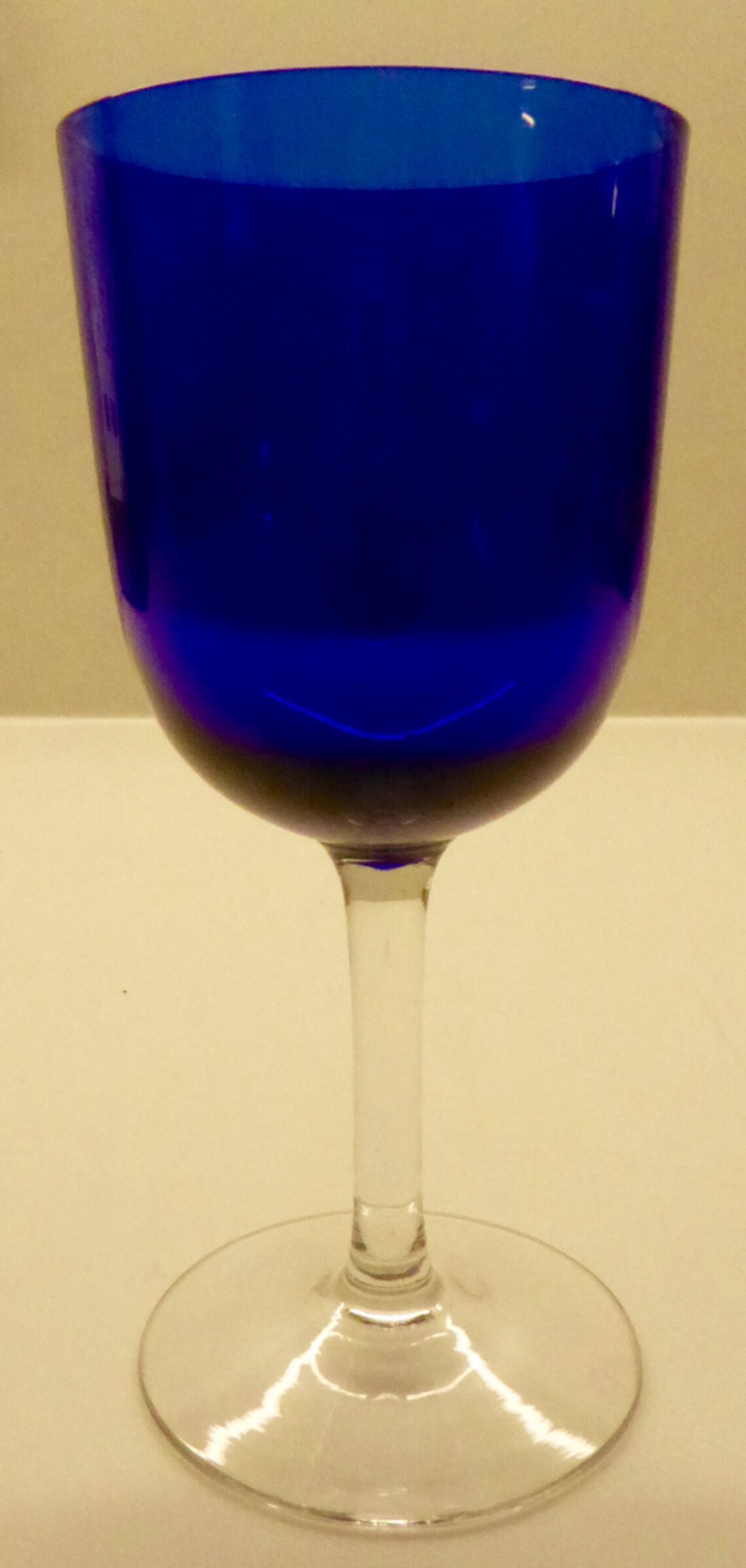 Victorian Bristol Blue Bowl Wine Glass Etsy