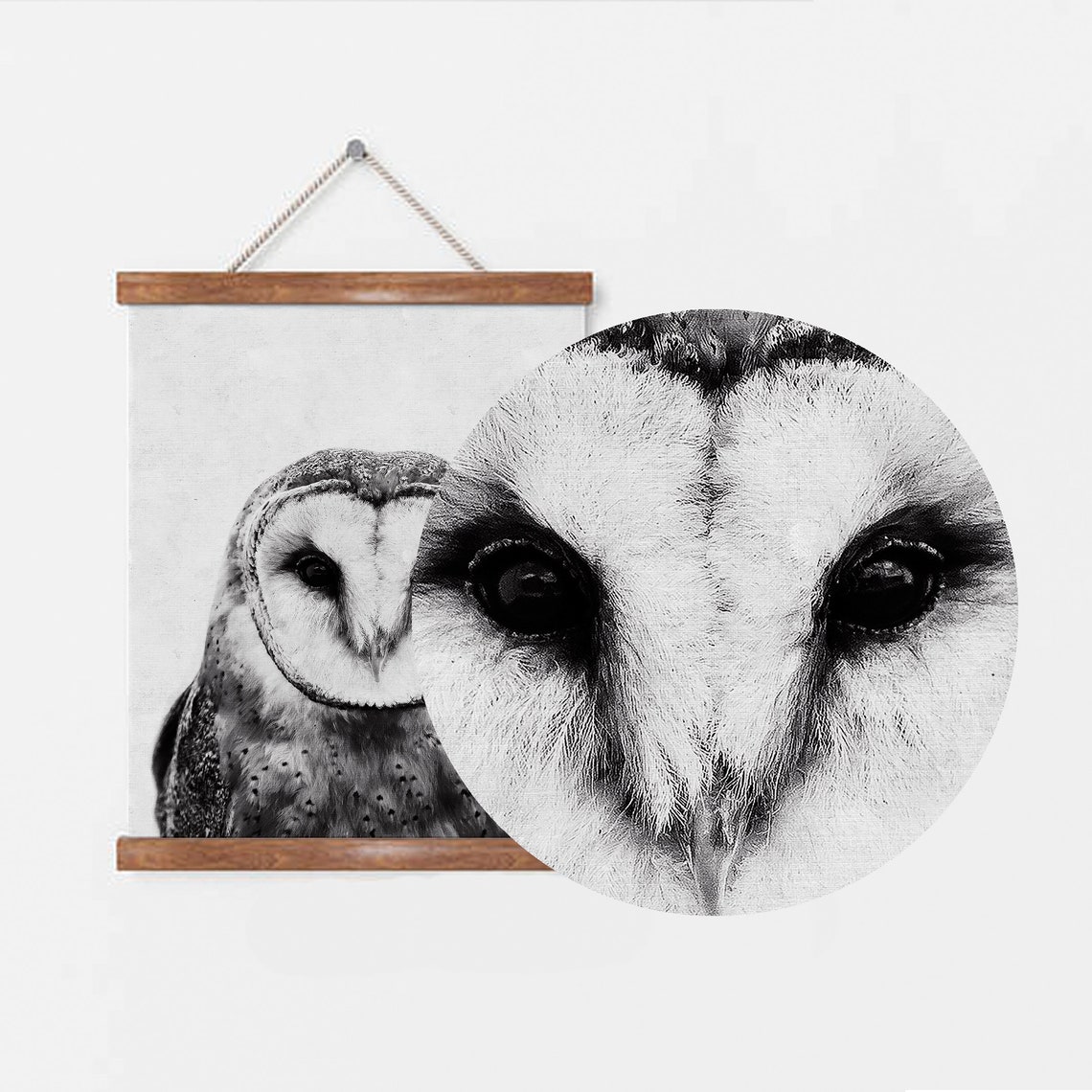 Owl Print Black and White Owl Wall Art Owl Art Animal Etsy