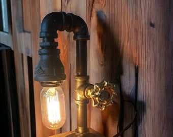Mr. Willies Edison Valve switch Desk Lamp-Dorm Lamp-Table Lamp-Rustic lamp-Edison- Steampunk-Industrial lighting-Home Decor