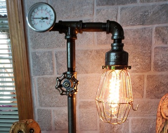Industrial Pipe Desk and Table Lamps by New Rustic upward Teardrop Industrial