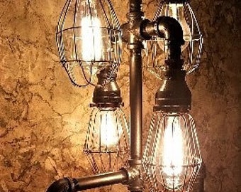 Industrial Pipe Desk and Table Lamps by New Rustic upward Teardrop Industrial