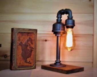 Water Spout Desk Lamp-Dorm Lamp-Table Lamp-Rustic lamp-Edison Steampunk lighting-Gifts for Men-Industrial lights-Home Decor-Desk Accessories