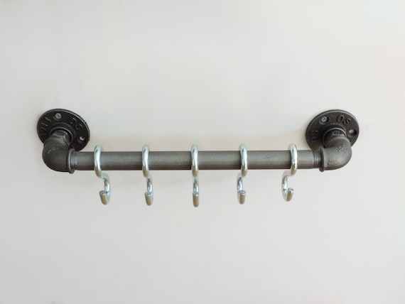 4x Kleiderhaken Schwarz Anthrazit,Metall Industrial Design stabil Handtuchhaken