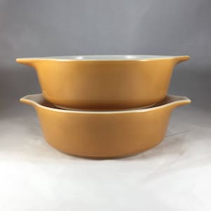 Set of 2 Pyrex Old Orchard 471 - Pyrex Casserole - Solid Pyrex Print - Vintage Pyrex - Orange Pyrex - Kitchen Storage - Pyrex Casserole