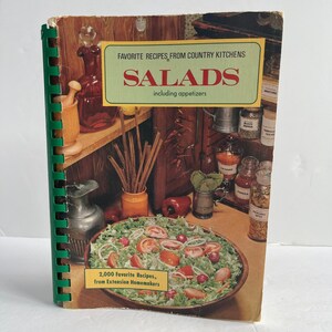 Vintage Salads Cookbook - Favorite Recipes from Country Kitchens - 1960s Cookbook - Vintage Kitchen - Washington County Arkansas Club