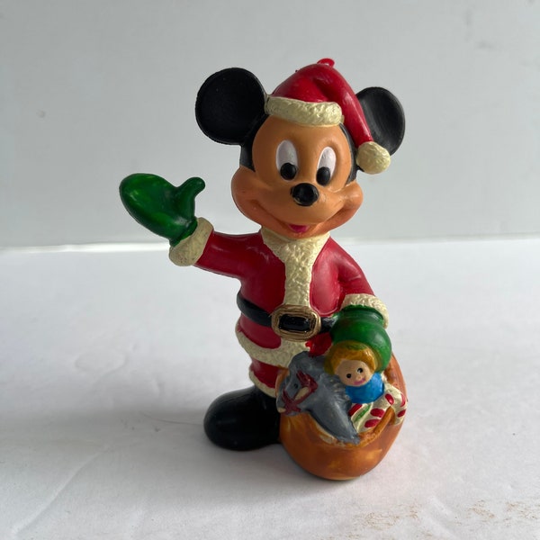 Vintage Santa Mickey Mouse Ornament - Walt Disney Company - Disney Ornament - 1980s Ornament - Vintage Christmas - Christmas Ornament