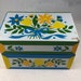 Blue Metal Recipe Box - Floral Recipe Box - 1970s Recipe Box - 1970s Kitchen Decor - Recipe Card Box - Vintage Kitchen - Recipe Card Holder