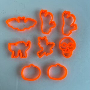 Vintage Halloween Cookie Cutters: Orange Plastic Set of 8