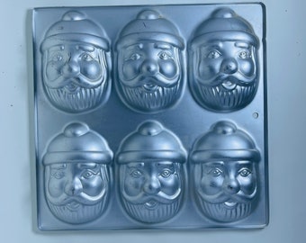 Vintage Wilton Aluminum Santa Molds - Christmas Baking, Set of 6