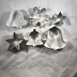 Metal Christmas Cookie Cutters - Vintage Christmas - Christmas Baking - Bell Cookie Cutter - Snowflake Cookie Cutter - Star Cookie Cutter