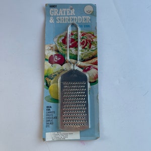 NOS Vintage Grater - Stainless Steel Grater and Shredder - Kitchen Gadget - Farmhouse Decor - Vegetable Shredder - Made in Hong Kong