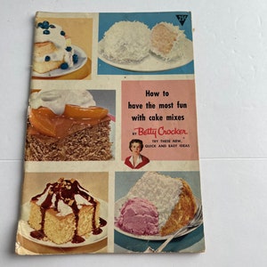 Betty Crocker&#39;s Cake Mixes Pamphlet - Betty Crocker Cookbook - 1950s Cookbook - Vintage Recipe Book - Dessert Cookbook - Boxed Mix Recipes