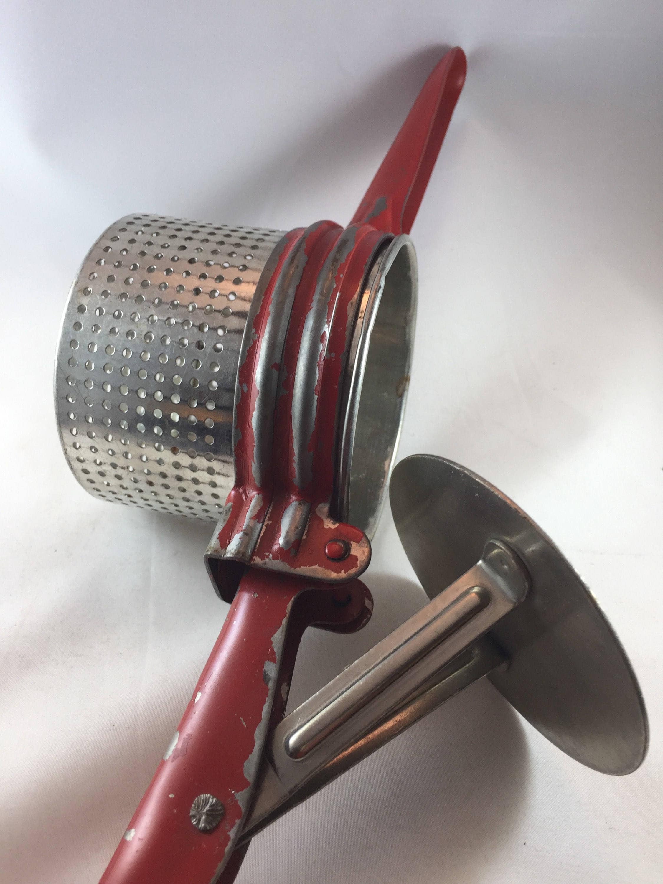 80s Ricer Vintage Potato Ricer - Ricer Red Handle - Vintage Kitchen Decor - Red ...