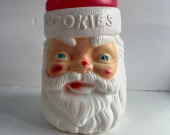 Empire Santa Cookie Jar - Blow Mold Cookie Jar - Vintage Santa Decoration - Plastic Cookie Jar - Vintage Blow Mold