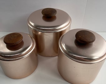 Mirro anodiserad aluminiumbehållare: Köksförvaring från 1950-talet