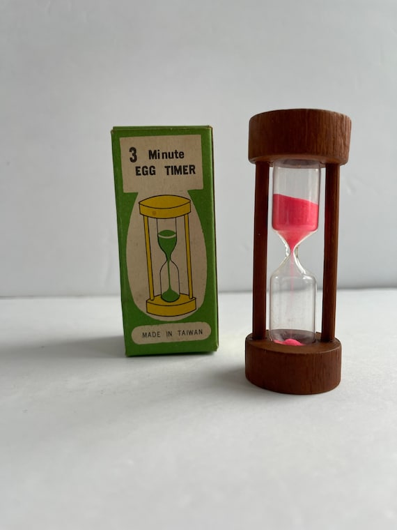 Vintage Three Minute Egg Timer in Box Vintage Kitchen Vintage Farmhouse Hot  Pink Egg Timer Farmhouse Kitchen Decor Made in Taiwan 
