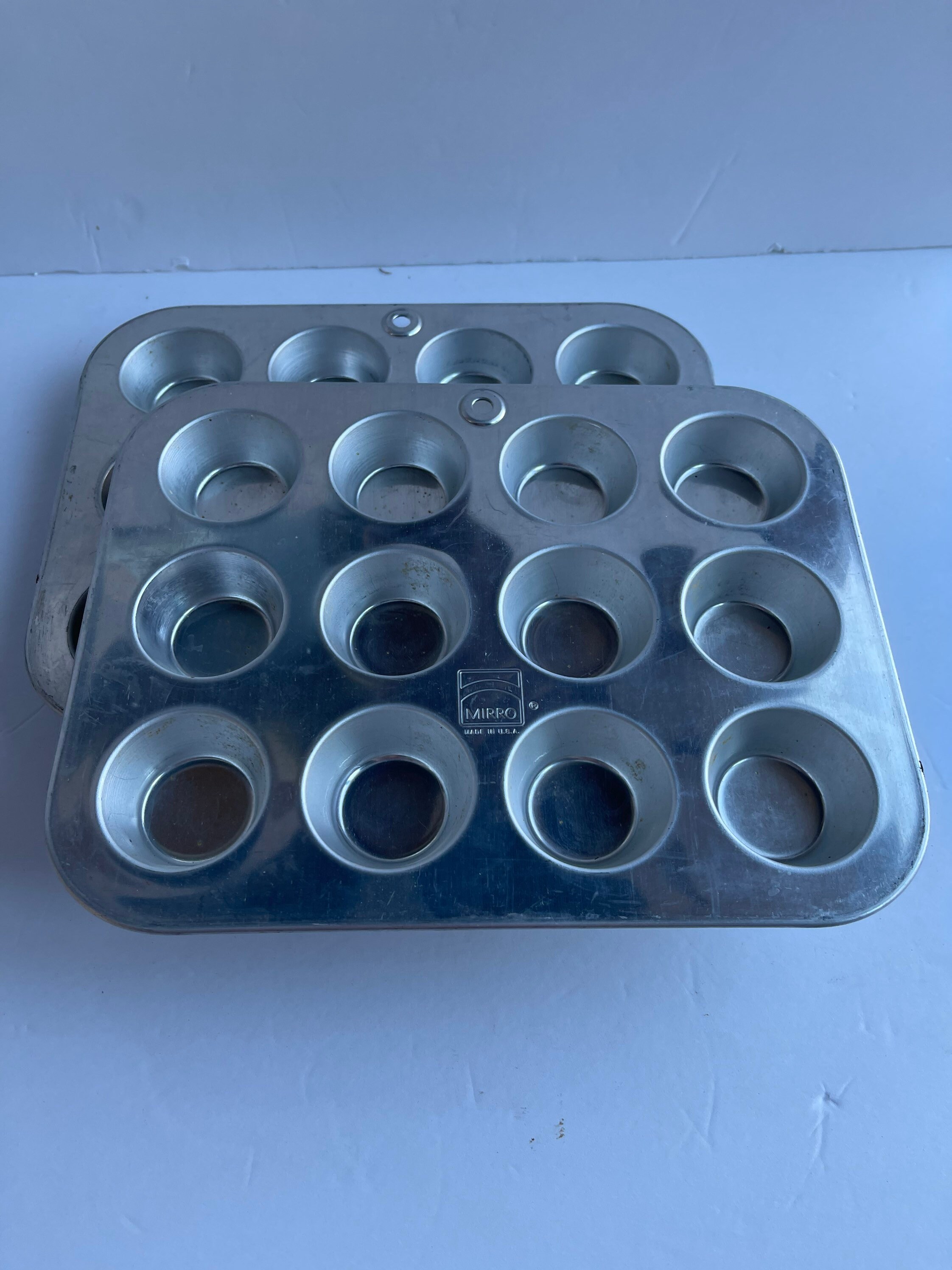 Vintage Pair Mini Muffin Tins Kitchen Pride by Mirro, Aluminum Mini Muffin  Tins 