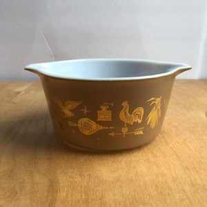 Pyrex Early American 473 - Pyrex Casserole - Brown Pyrex - Vintage Pyrex - Small Pyrex - Kitchen Storage - Pyrex Serving Dish