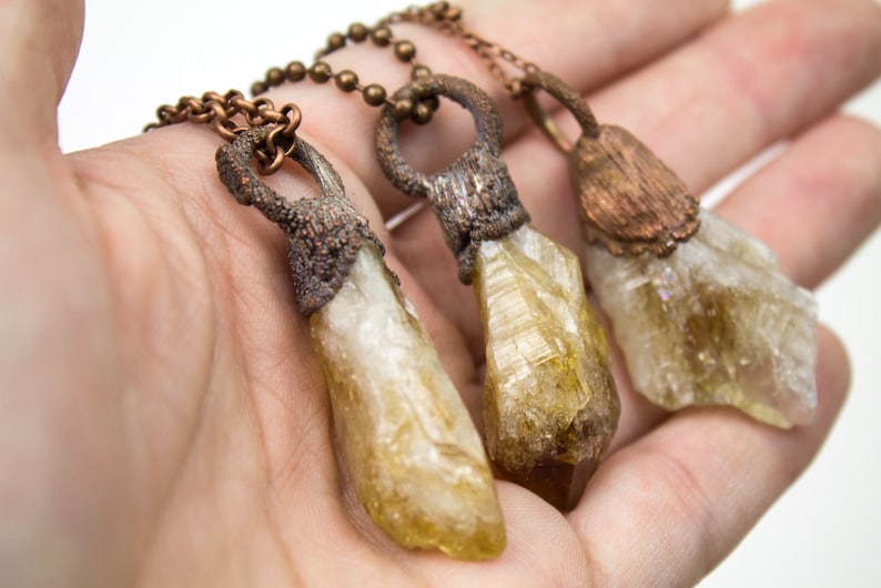 Healing Crystal Necklace Citrine Necklace Raw Gemstone Necklace Raw Crystal Necklace Raw Citrine Necklace November Birthstone