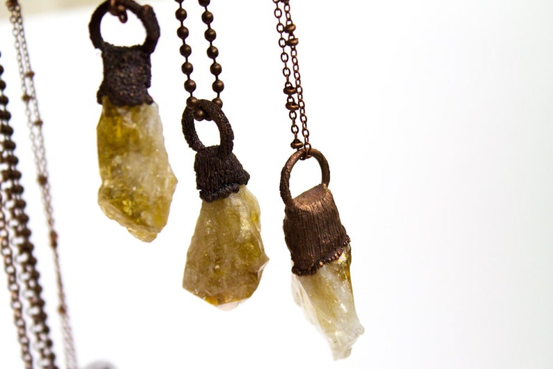 Healing Crystal Necklace Citrine Necklace Raw Gemstone Necklace Raw Crystal Necklace Raw Citrine Necklace November Birthstone