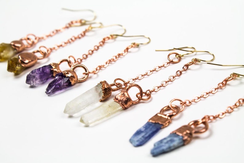 Raw Crystal Earrings Dangle Earrings Healing Earrings Crystal Earrings Raw Quartz Crystal Gift for Her WHOLESALE Quartz Earrings