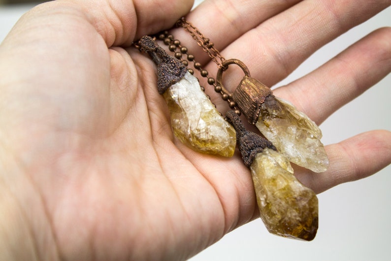 Healing Crystal Necklace Citrine Necklace Raw Gemstone Necklace Raw Crystal Necklace Raw Citrine Necklace November Birthstone