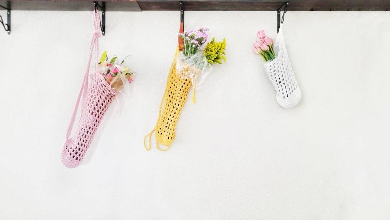 Crochet Bag Flower Tote Eco Bag Farmers Bag|Bag String Bag Reusable Grocery Bag Bouquet Flower Market Bag Farmers Market Bag