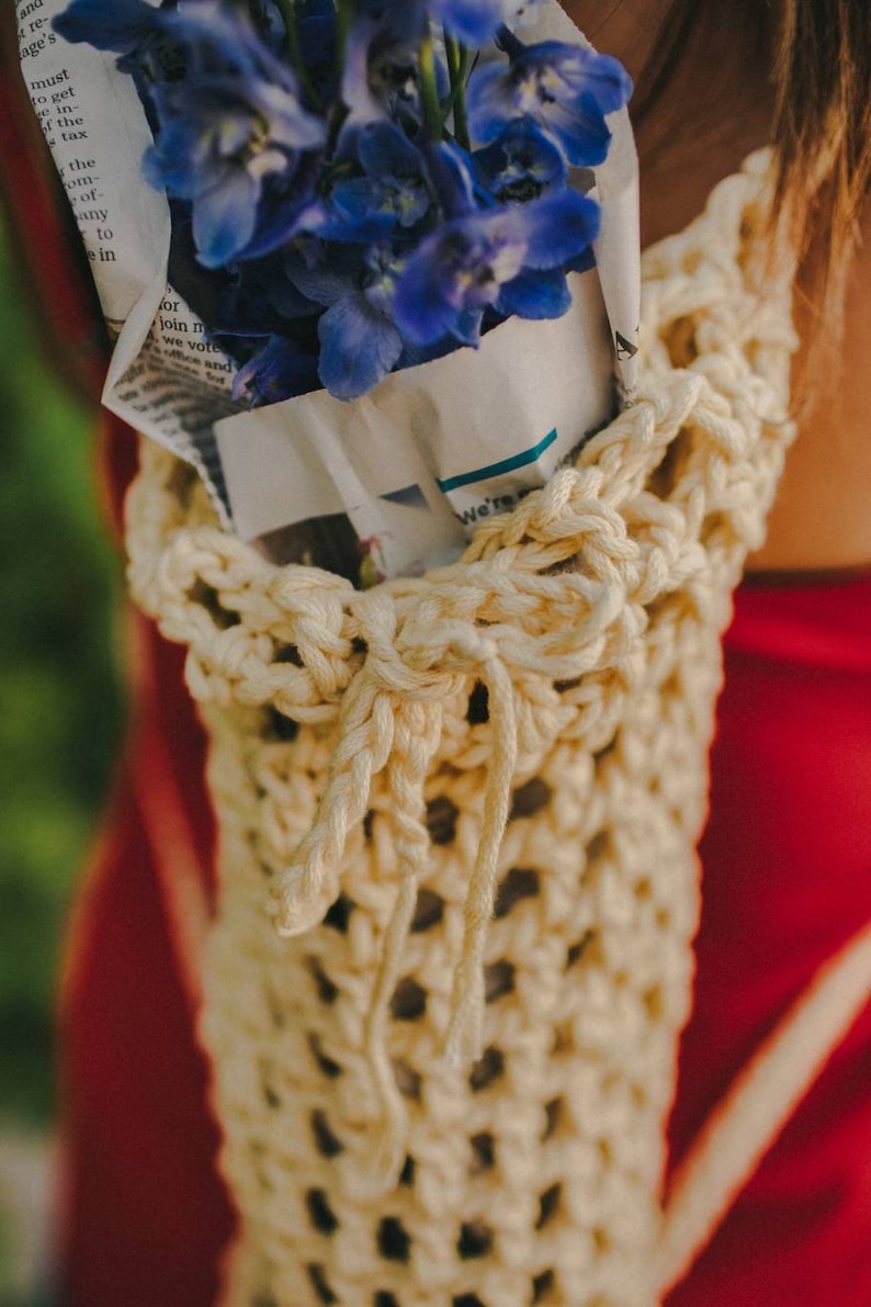 Crochet Bag Flower Tote Eco Bag Farmers Bag|Bag String Bag Reusable Grocery Bag Bouquet Flower Market Bag Farmers Market Bag