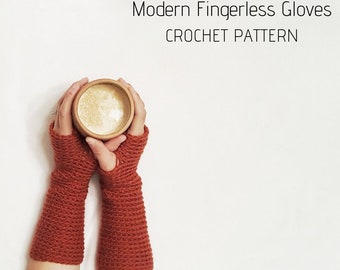 Crochet Fingerless Gloves Pattern: Modern Unisex Design (PDF Pattern)